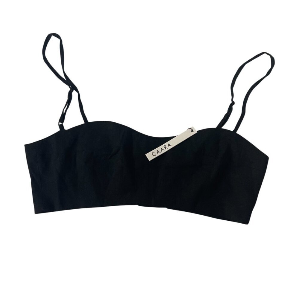 Caara. Basic black tank top for women with thin straps. Size M. NWT.